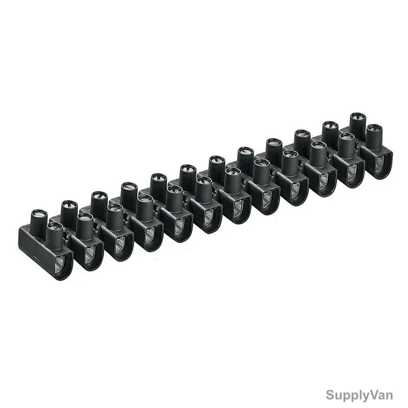 Electro Terminal 12-Pole Connector Strip, EKL-1-S-WEISS, 1.5-6 SQ.MM, Black
