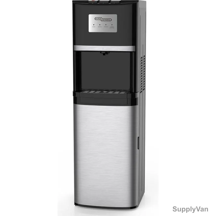 Super General Bottom Load Mount Water Dispenser, SGL2020BM, R134a, 3 Taps, Black/Silver — image 1