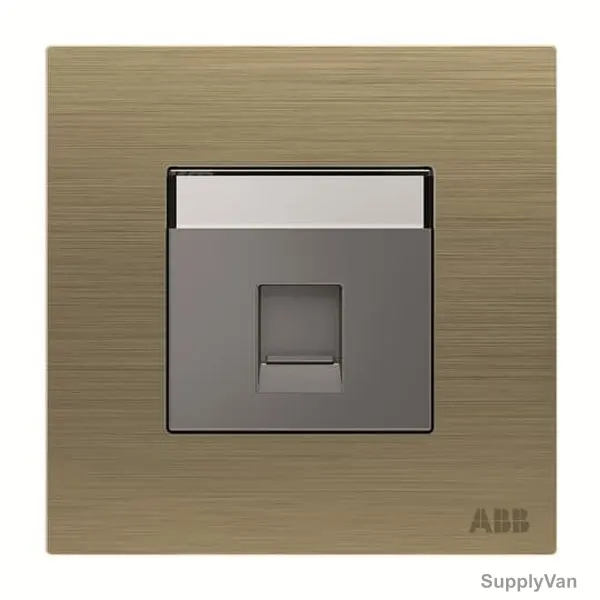ABB BT Secondary Telephone Socket, AM30644-AG, Millenium, 1 Gang, RJ11/RJ12, Antique Gold
