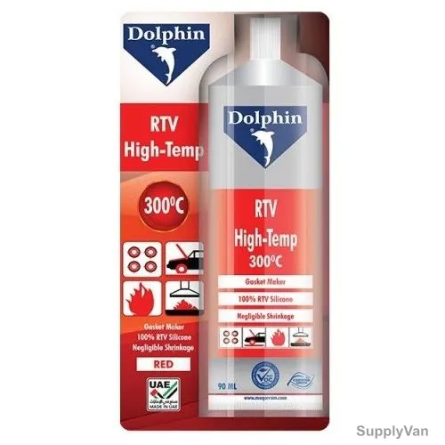 Dolphin High-Temp Silicone Sealant, 120 RTV, 90ML, PK12