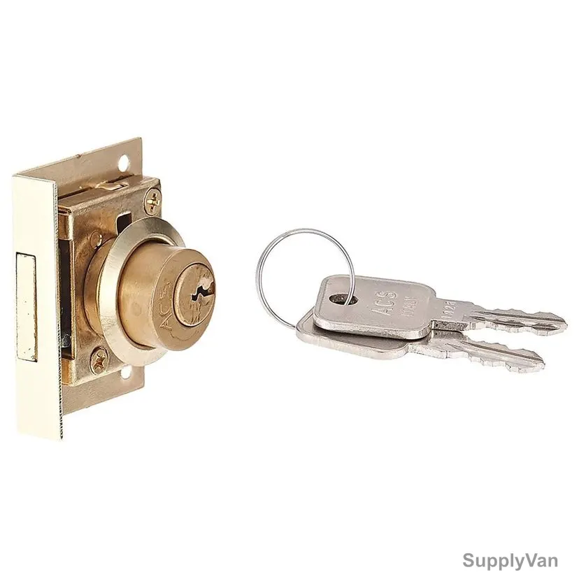 ACS Drawer Lock, 555DR-LOCK-22mSB, Copper and Metal, Gold