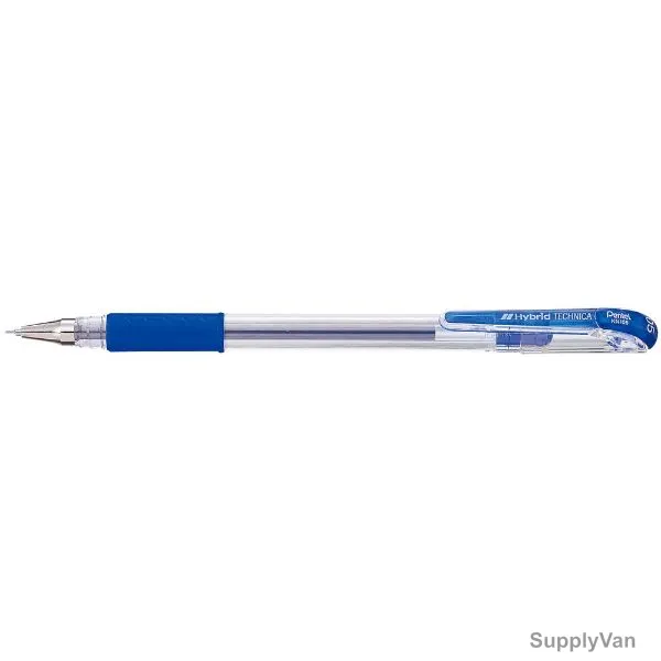Pentel Hybrid Technica Gel Roller Pen, PE-KN105-C, 0.5MM Tip, Blue, 12 Pcs/Pack