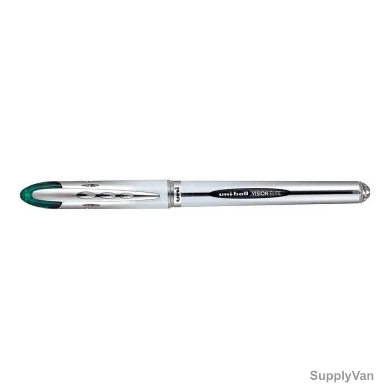 Uni-Ball Ball Point Pen, UB200-GN, Vision Elite, 0.8MM Tip, Green, 12 Pcs/Pack