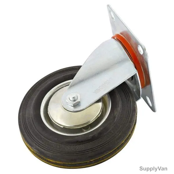Industrial Swivel Plate Caster Wheel, 5 Inch, Metal, Silver