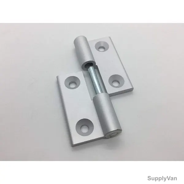 Extrusion Left Detachable Hinge, 40 Series, 4 Hole, Aluminium, 60 x 60MM, Silver