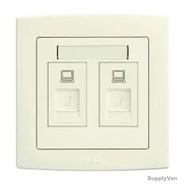 ABB Telephone Socket, AC329, PVC, 2 Gang, CAT 6, RJ45