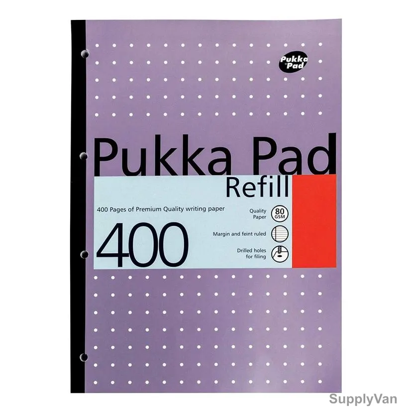 Pukka Pad Refill Notebook, A4, 80 Gsm, 400 Pages, Violet