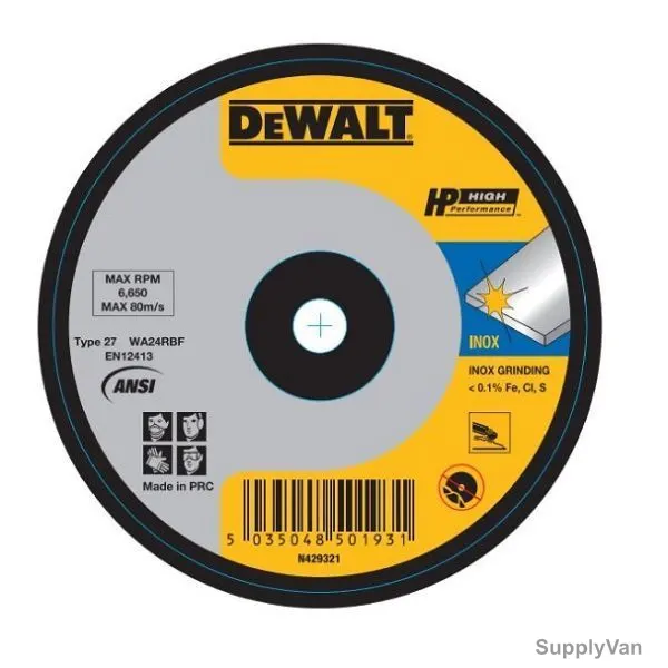 Dewalt Grinding Disc, DW4543SIA-AE, WA24RBF, 125x22.3x6.4MM