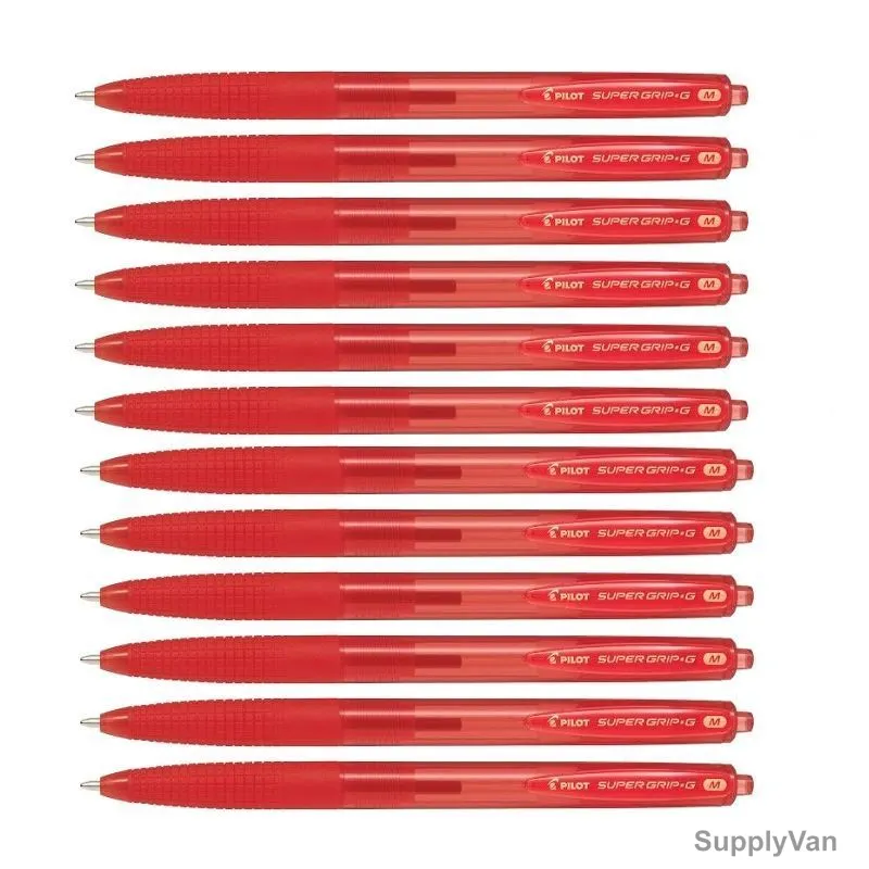Pilot Retractable Ballpoint Pen, BPGG-8RM-R, Super Grip G, 1MM, Red, PK12