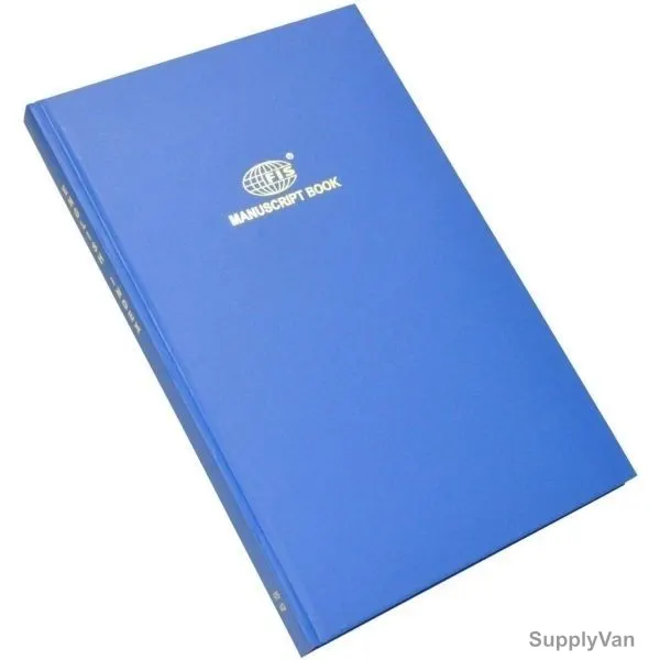 FIS 8MM Single Ruled 4 Quire Manuscript Book with Spiral Binding, FSMNFS4QIE, 210 x 330MM, 192 Pages, Blue