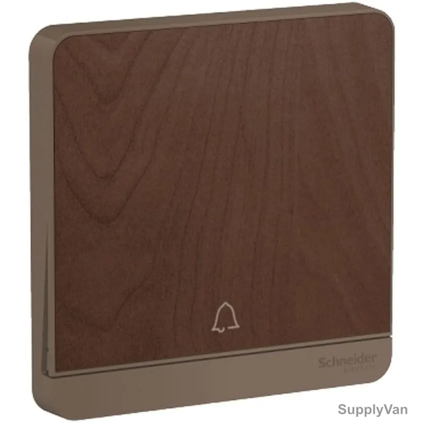 Schneider Electric Door Bell Switch, E8331BPL1-WD, AvatarOn, 1 Gang, 10A, 250VAC, Wood