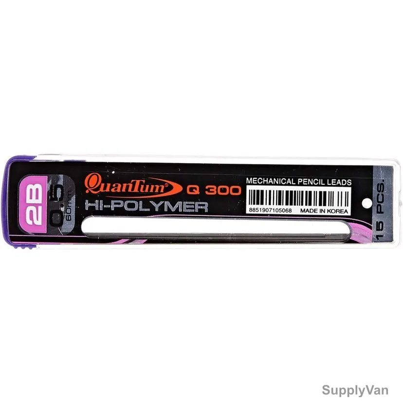 Quantum Mechanical Pencil Lead, Q3002B-PC, 2B, 0.5MM, Grey, 15 Pcs/Tube