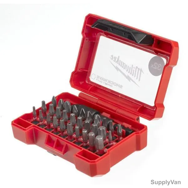 Milwaukee Impact Bit Set, 493246424, Shockwave, 32 Pcs/Set