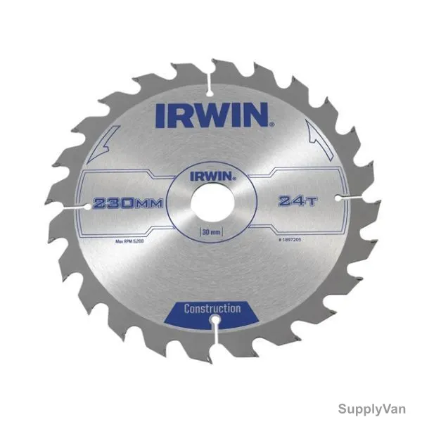 Irwin Circular Saw Blade, 1897205, 230x30MM, 24 Teeth