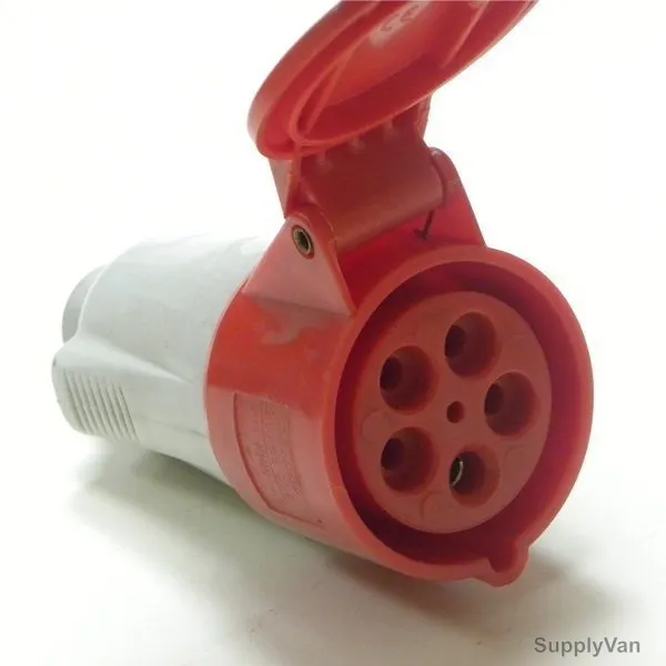 Gewiss Straight Connector, GW62009, IP44, 16A, 3P+N+E, Red
