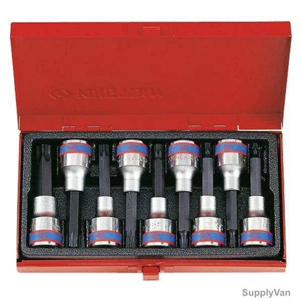 Kingtony Torx Head Bit Socket Set, 4119PR, 1/2 Inch Drive, 9 Pcs/Set