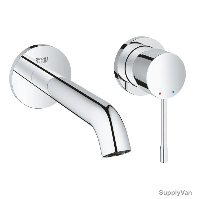Grohe Wall Mounted Two Hole Basin Mixer, 1940810F, Essence, Metal, 5 Ltrs/Min, Starlight Chrome Finish — image 1