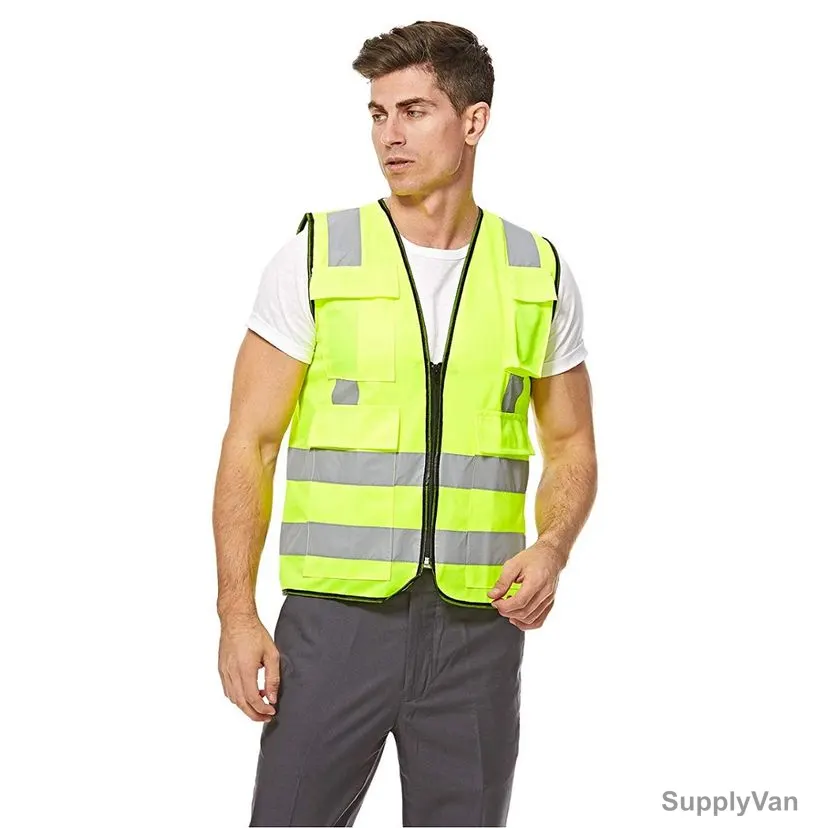 Empiral High Visibility Safety Vest With Straight Reflector At Back, E108083205, Bright, 100% Polyester, 2XL, Fluorescent Yellow — image 1