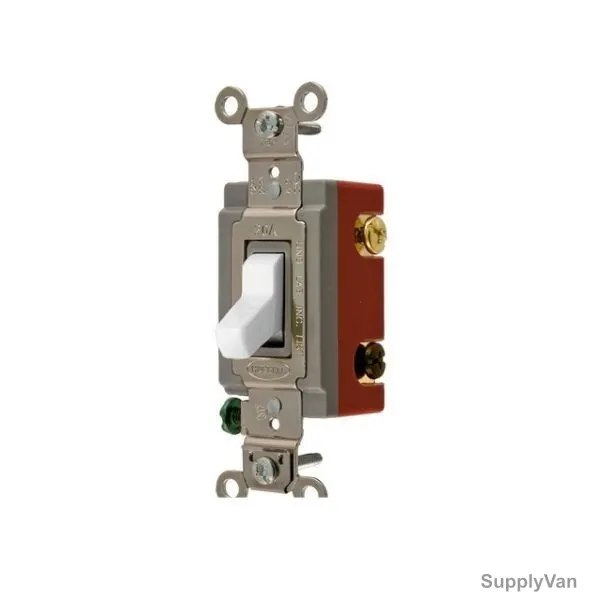 Hubbell 4 Way Toggle Switch, HUBHBL1224WU, 20A, 120-277VAC