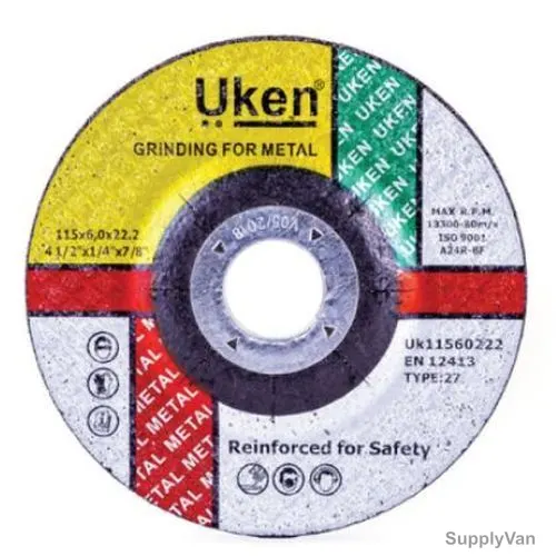 Uken Metal Grinding Disc, 615003, 9 Inch x 6MM