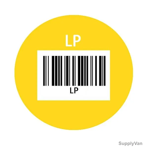 Glossy Laminated Paper Sticker, 30MM Dia, LP Legend, Yellow, 350 Pcs/Pack