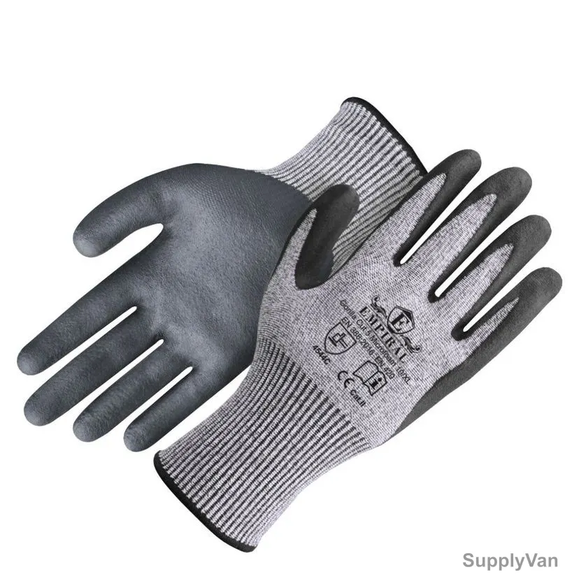 Empiral Cut-Resistant Gloves, Gorilla Cut 5 Microfoam, Microfoam, M, Grey/Black