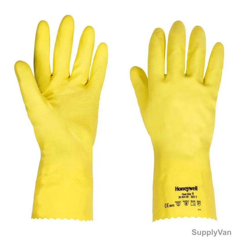 Honeywell Chemical Resistant Gloves, 2094401-09, FineDex, Latex, Size9, Yellow — image 1