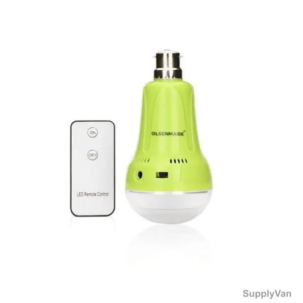Olsenmark Rechargeable LED Bulb With Remote Control, OMESL2796, 3.7V, 2400mAh, White