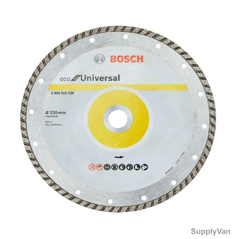 Bosch Universal Eco Diamond Cutting Disc, 2608615039, 3MM Cutting Width, 22.23MM Bore Dia x 230MM Dia