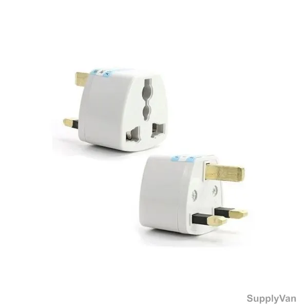 Electrical Wall Plug Adapter, 3 Pin, White — image 1
