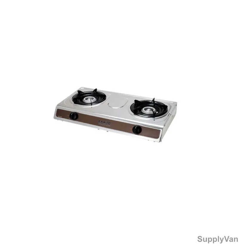 Khind Gas Cooker With Auto Ignition, GC7110, 2 Burners, Stainless Steel