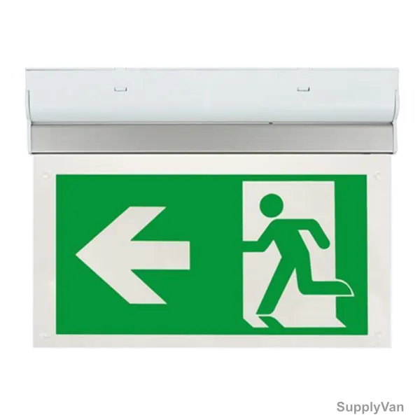 ESP Wall/Ceiling Mounted Emergency Exit Sign Board With Light, Duceri, LED, 2W, 5500K, Cool White, Left Legend