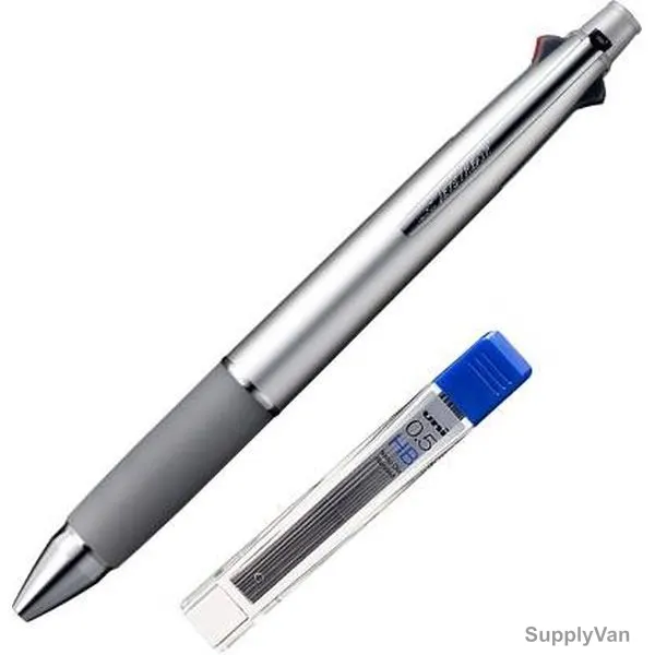 Uni-Ball 4 Color Multi-Function Pen, MSXE5-1000-01SR, Jetstream, 0.7MM Tip, Silver