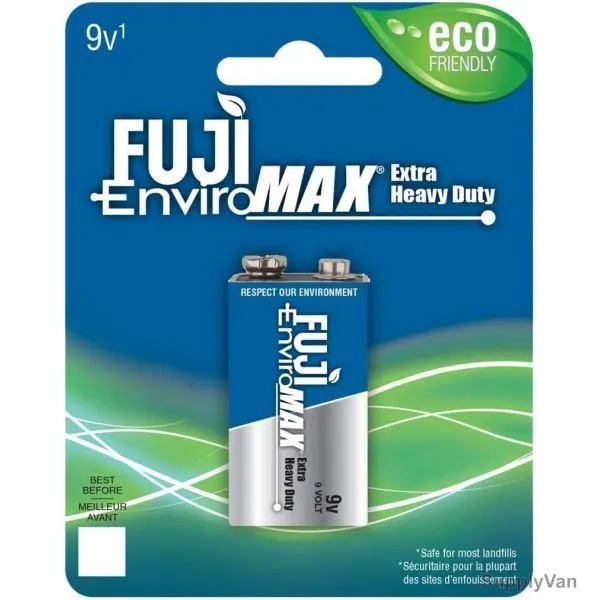 Fuji EnviroMax Battery, 3600BP1, Carbon Zinc, 9V