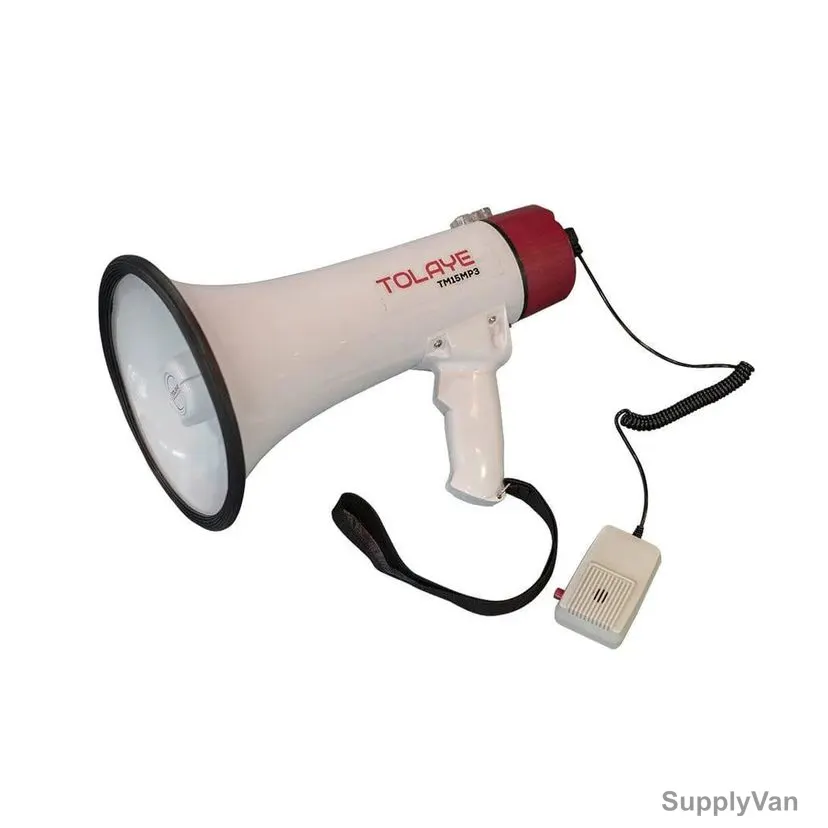 Tolaye Portable PA Megaphone, TM15MP3, 15W, 800 Mtrs Working Range