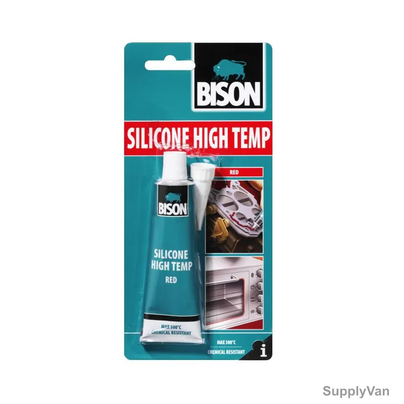 Bison High Temperature Silicone Sealant, 6305454, 60ML, Red
