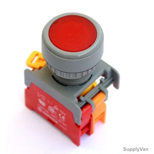 Auspicious Latching Type Illuminated Push Button Switch, GPFL-LXB, Flat Head, 220V, 22MM, Red