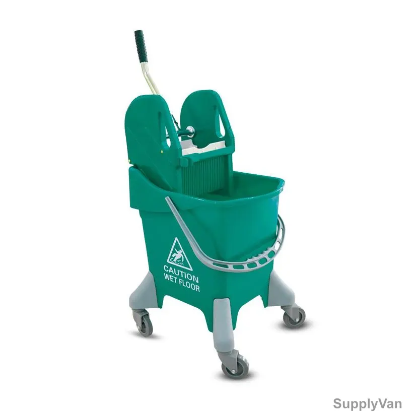 Akc Mop Bucket With Deluxe Wringer, BT10G, Plastic, 25 Ltrs, Green