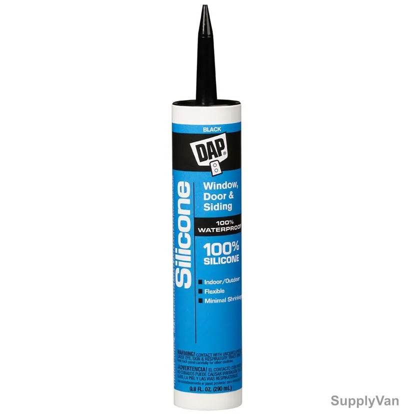 Dap Window, Door & Siding Silicone Sealant, 08642, Black, 9.8 Oz, 12 Pcs/Pack