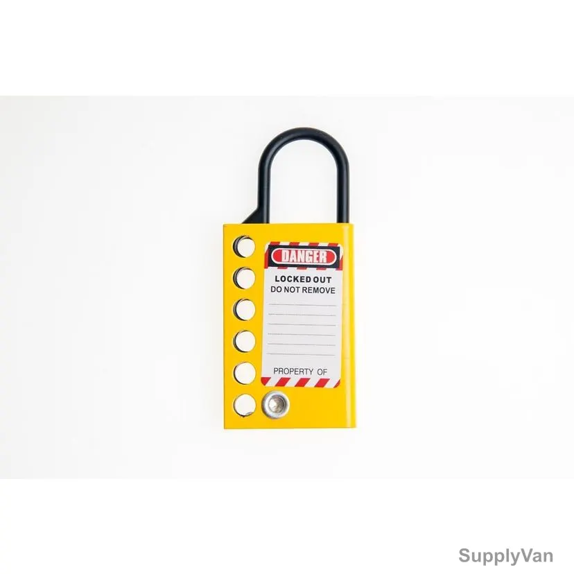 Lockout Hasp, HSP-ALH-25Y, Aluminium, Yellow/Black