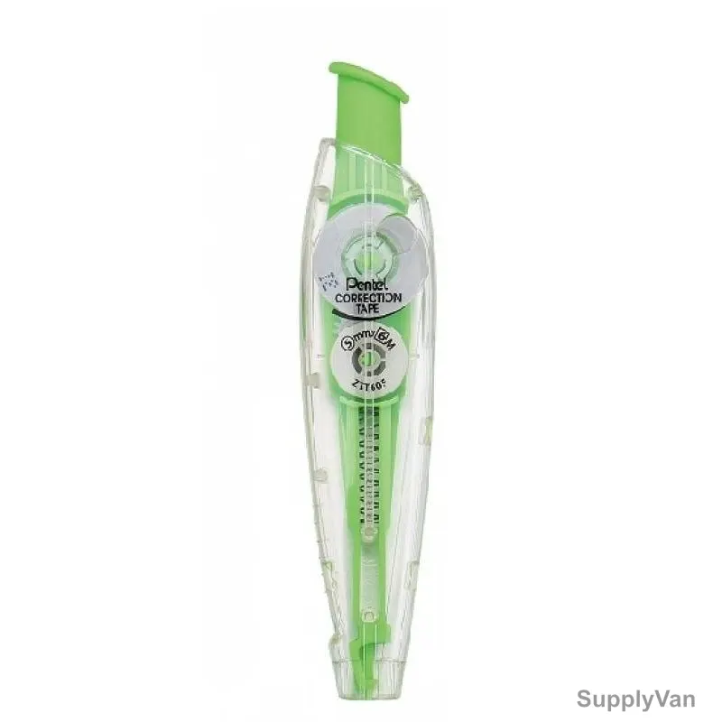 Pentel Retractable Correction Tape, PE-ZTT605K-WE, 5MM x 6 Mtrs, Green, 24 Pcs/Pack