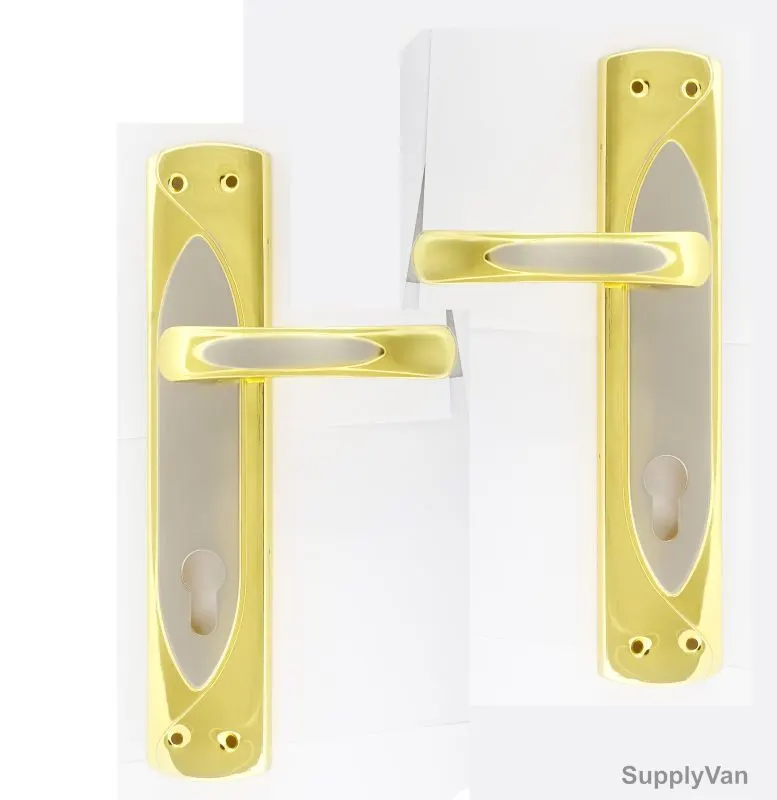 Robustline Lever Handle with lock, SAF-23, Brass Material, Gold Colour