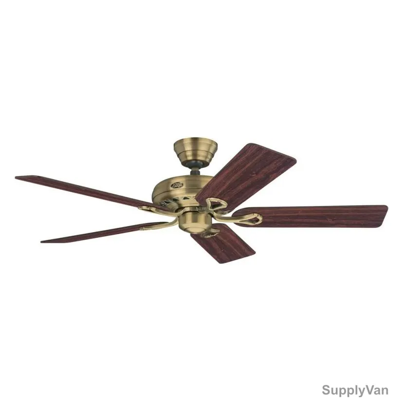 Hunter Ceiling Fan, 24520, Savoy, 5 Blade, 132CM, Antique Brass