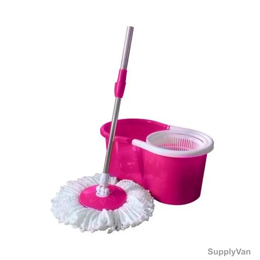 Akc Spin Mop Bucket Set, MB11, Plastic, Pink/White