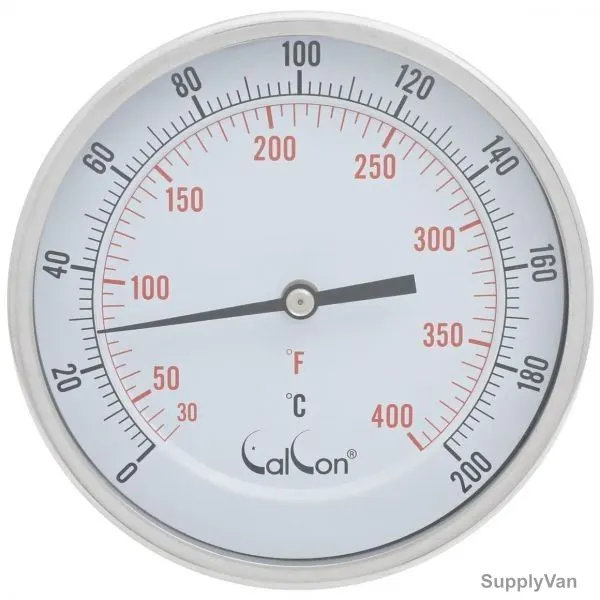 Calcon Bi-Metal Temperature Gauge, CCTE18, 125x300MM, 1/2 Inch, NPT, 0-200 Deg. C