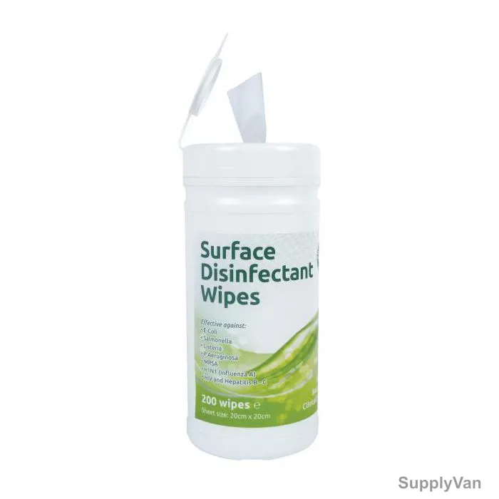 Ecotech Surface Disinfectant Wipes, ETHSD100, 20CM Length x 20CM Width, White, 200 Pcs/Pack