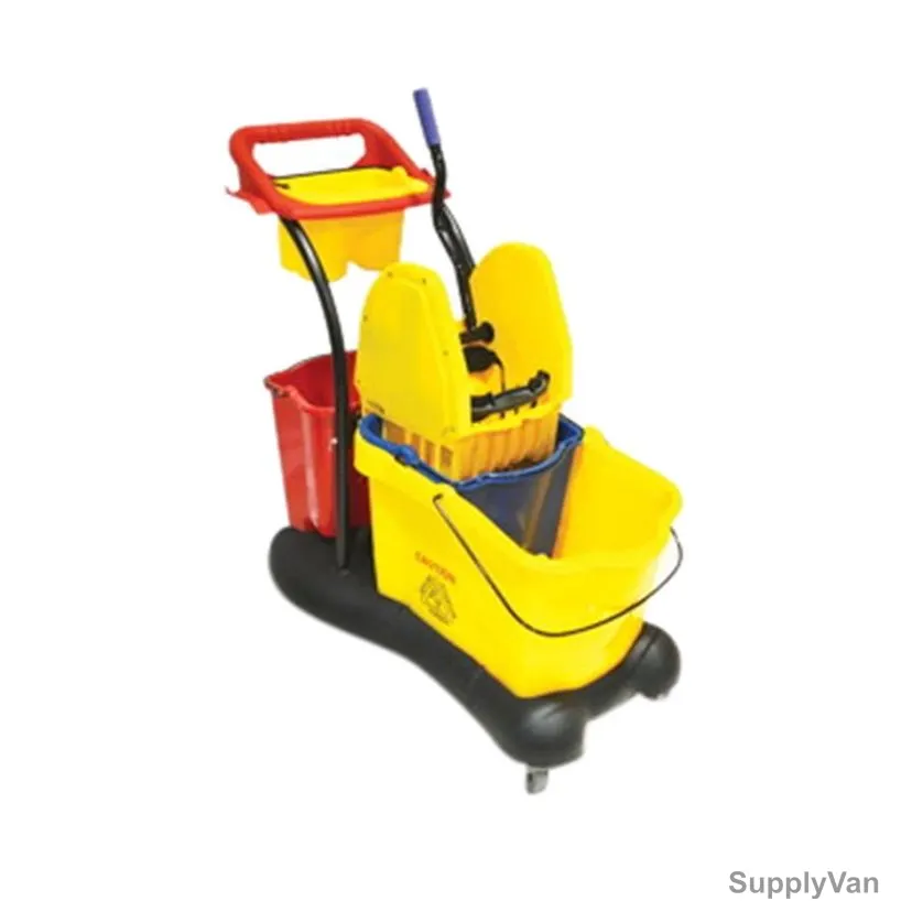 Mop Bucket With Wringer, BT09, Plastic, 40 Ltrs, Yellow/Red