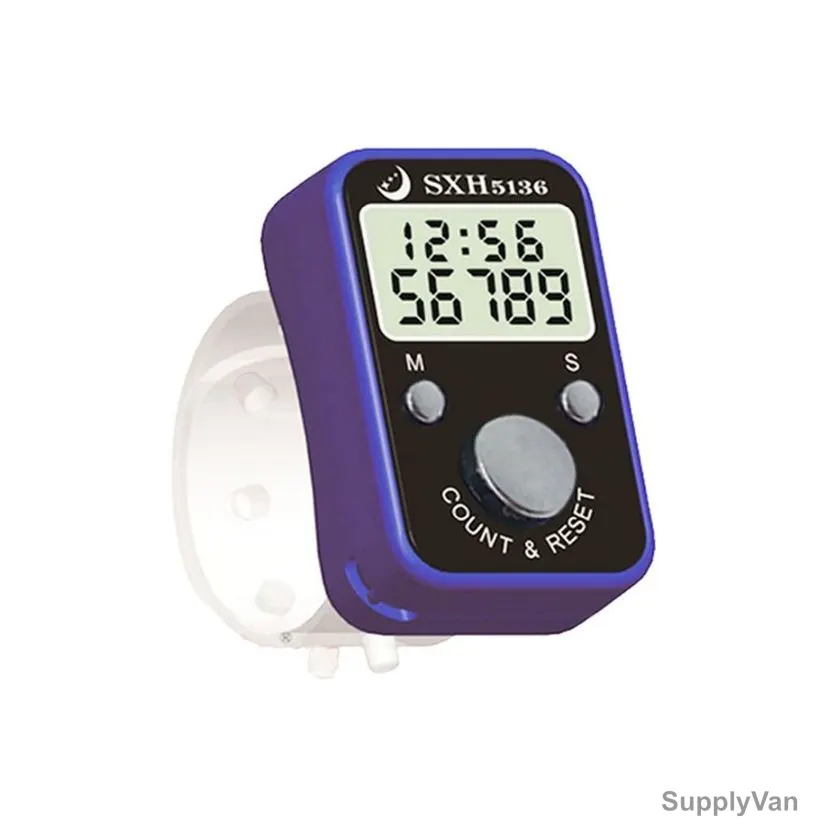 Digital Hand Tally Counter With Timer, SXH-5136, Blue