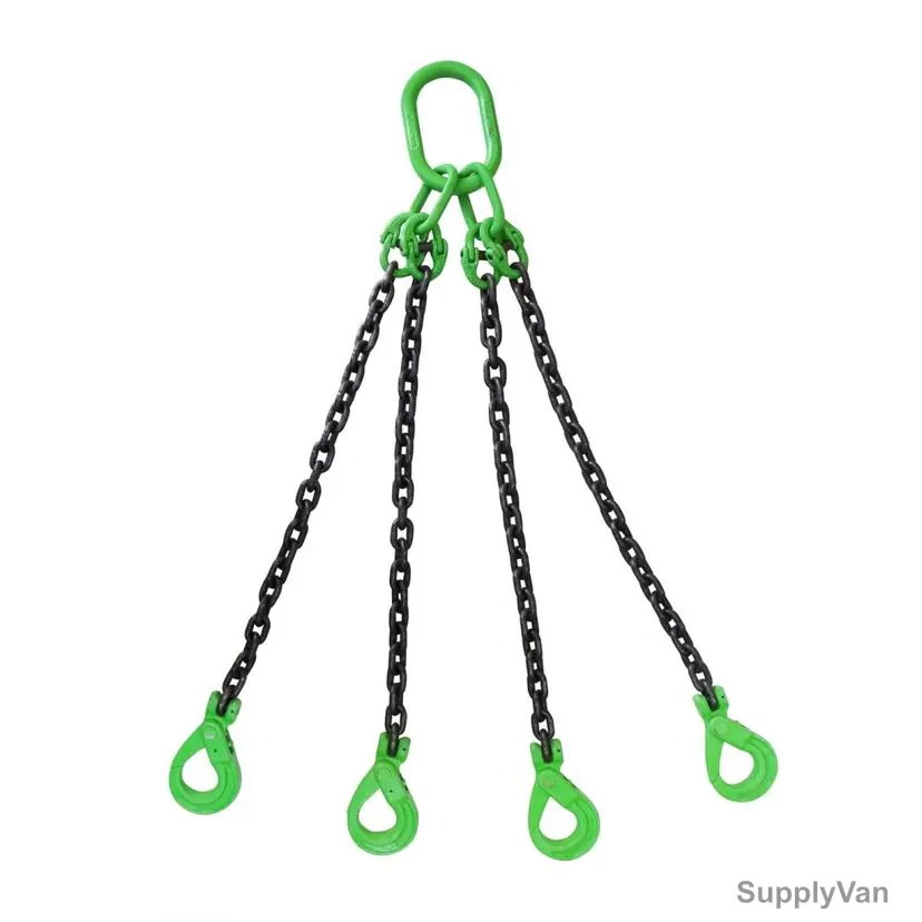 Lifmex G80 4-Leg Chain Sling With Hook, Alloy Steel, 8MM Dia x 1.5 Mts Length, 4.2 Ton Working Load Limit