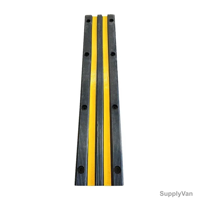 Warrior Wall Guard With 2 Yellow Strips, 25MM Thk, 200MM Height x 1000MM Length, Black